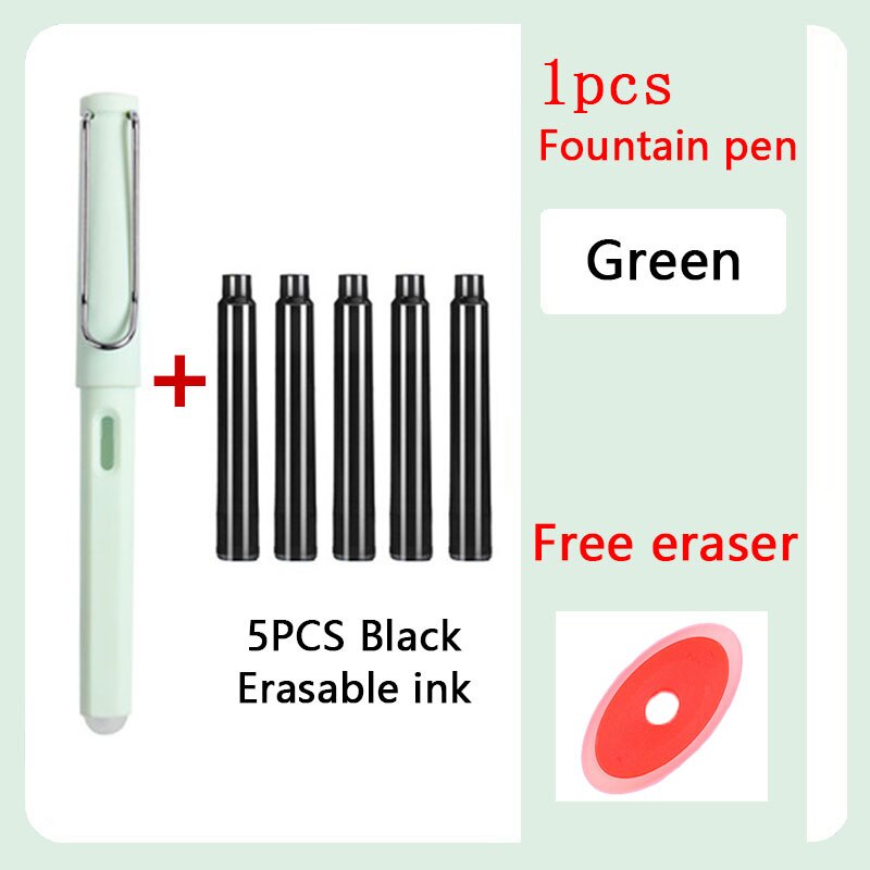 Set bút máy và 5 ngòi bút thay thế 0.5mm kiểu dáng dễ thương tùy chọn màu sắc
