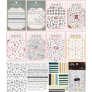 Sticker 3d magico cao cấp | họa tiết hoa và chữ kiểu | hình dán móng tay