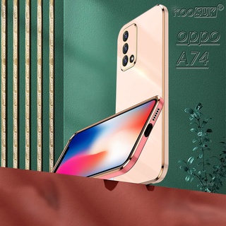 Ốp điện thoại khung thẳng mạ sang trọng chống rơi cho OPPO A74 A52 A72 A92 A54 A94 A93 4G 5G