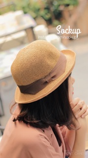 Mũ cói nơ tiểu thư