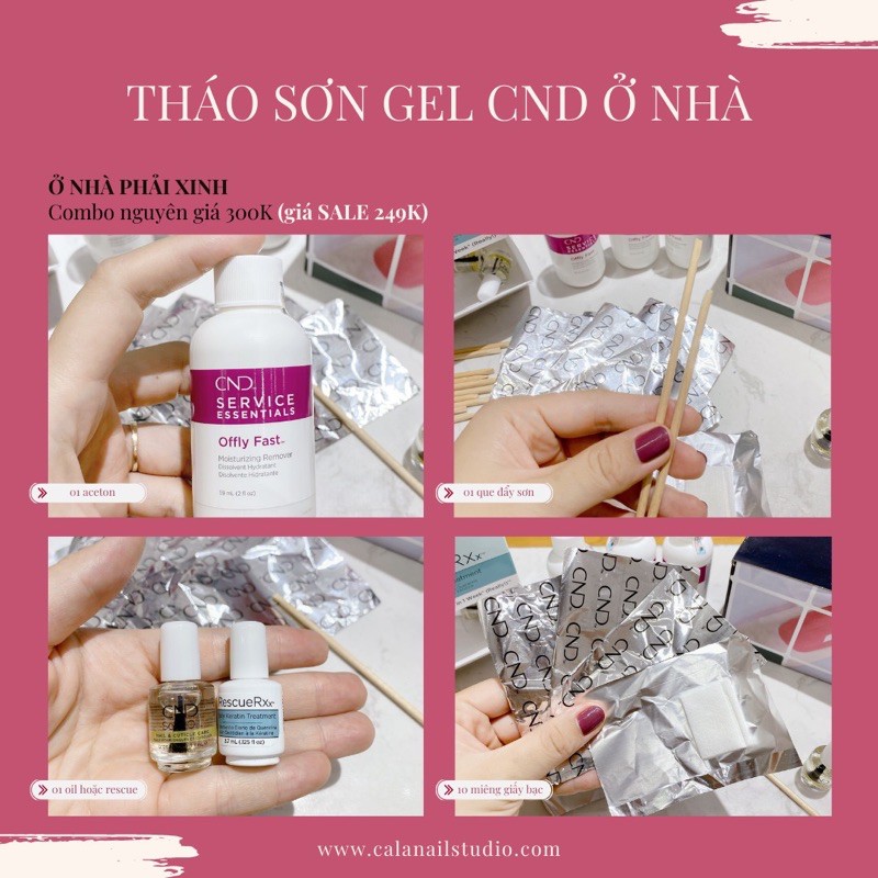 COMBO tự tháo sơn gel tại nhà bằng sản phẩm CND