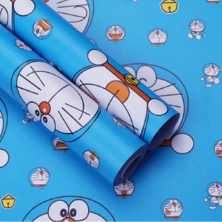 1 mét giấy dán tường doremon Đeo chuông khổ 45cm sẵn keo