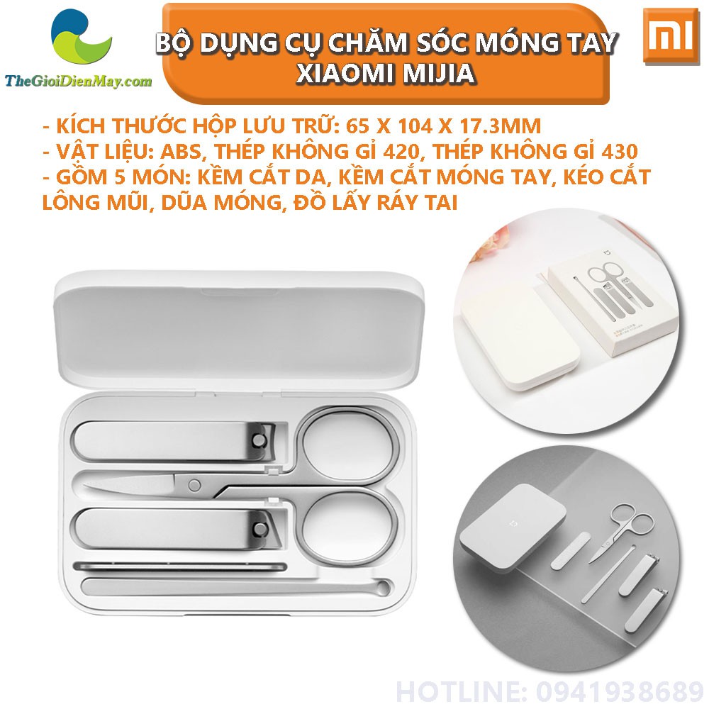 Bộ dụng cụ chăm sóc móng tay Xiaomi Mijia 5 món, thép không gỉ - Shop Thế Giới Điện Máy