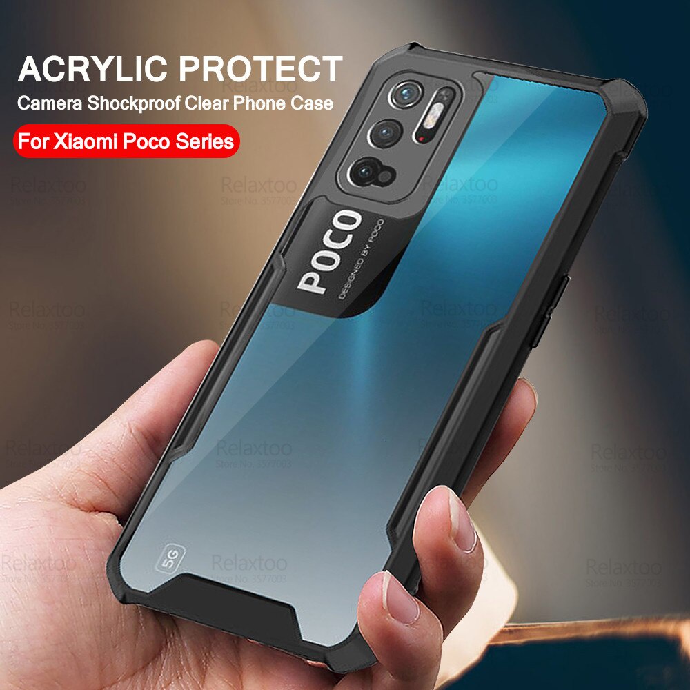 Xiaomi Poco M3 M4 Pro 5G X3 X4 NFCAcrylic Back Clear Case F3 Poxo PocoPhone Camera Protection Bumper Covers Coque