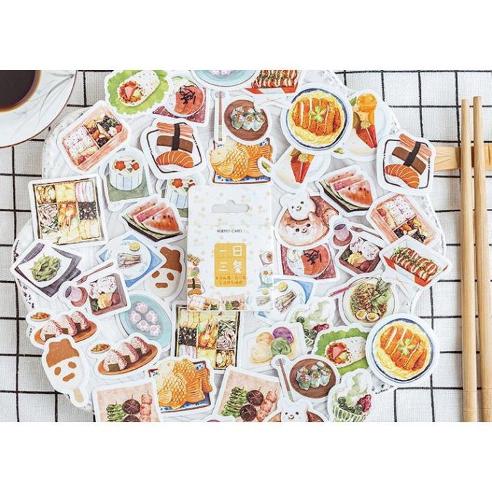 Bộ 46 Sticker Món Ăn Hàn Quốc dán trang trí E27
