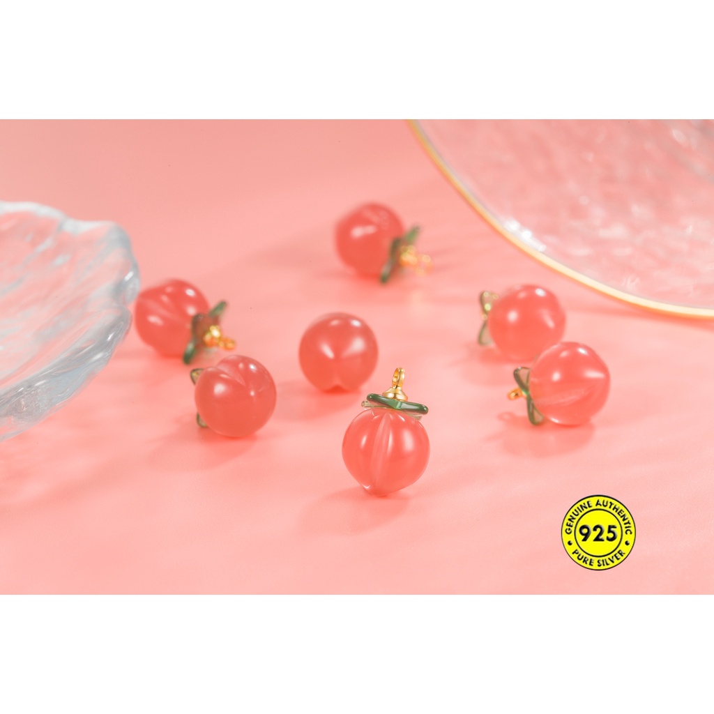 Mặt Dây Chuyền Hình Quả Đào Đính Đá Mã Não Đỏ Phong Cách Nam