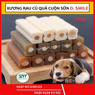 Xương gặm sạch răng cho chó D.Smile (rau củ và sữa) (100gr/túi) từ 4-8 que nhỏ