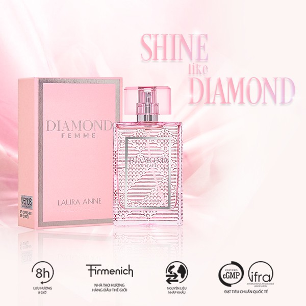 Nước hoa Laura Anne - DIAMOND pour FEMME (Pink) 50ml