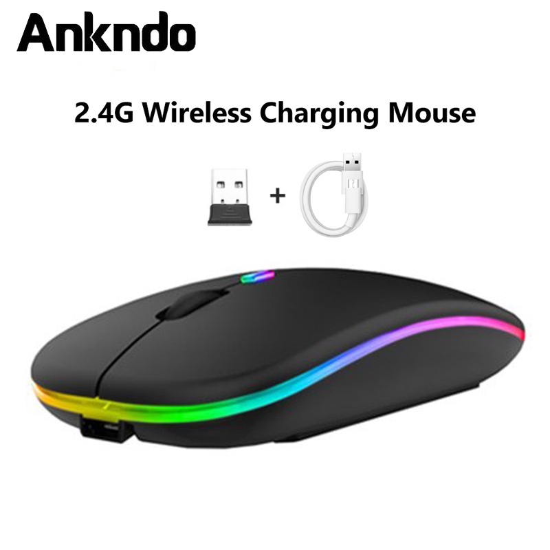 Chuột máy tính Ankndo không dây có đèn LED nền chất lượng cao