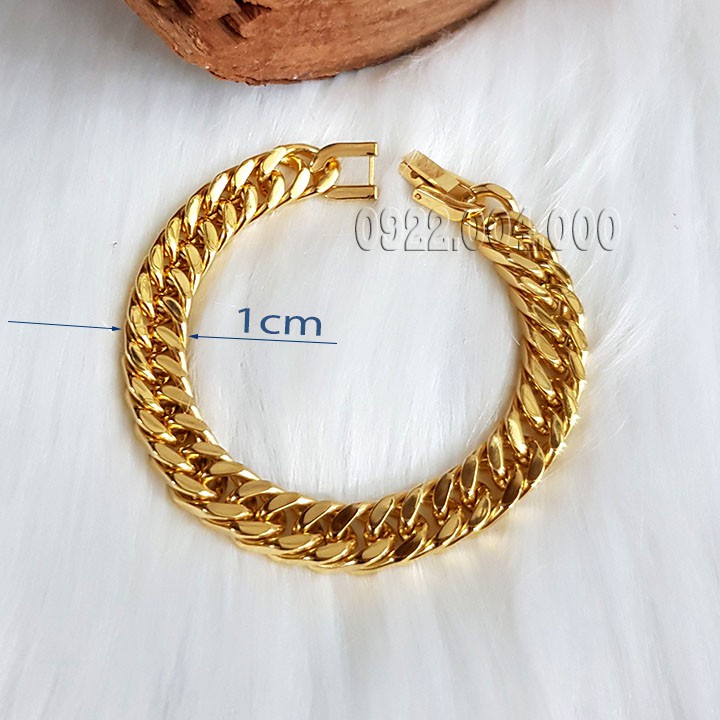 Lắc tay nam xích kép bảng 1cm LZ1728.