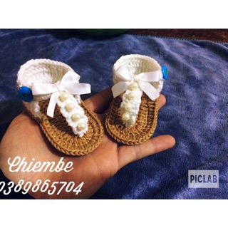 Freeship 99k TQ_Combo 2 set giầy mũ len handmade cho bé