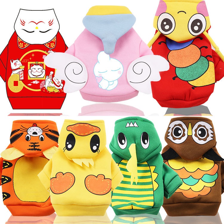 Áo Hoodie Vải Lông Cừu Giữ Ấm Thoải Mái In Họa Tiết Hoạt Hình Dễ Thương Thời Trang Thu Đông Cho Thú Cưng