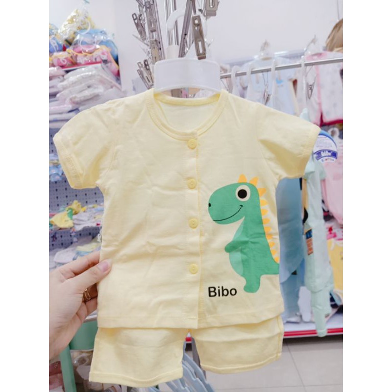 Bộ tay ngắn bibo kim thu cotton cho bé 3-10kg