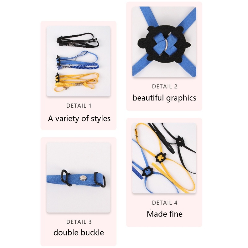 Bộ Dây Dắt Thú Cưng Đi Dạo Chất Liệu Mềm Mại Gọn Nhẹ An Toàn Tiện Dụng