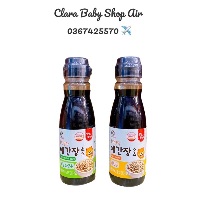 Nước tương Hàn Quốc cho bé MIZNCO 180ml cho bé trên 6 tháng