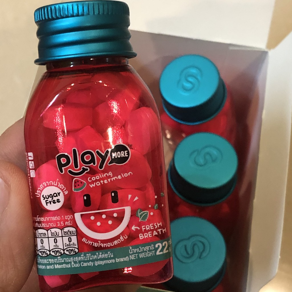 Kẹo Playmore dưa hấu Thái Lan hũ 22G