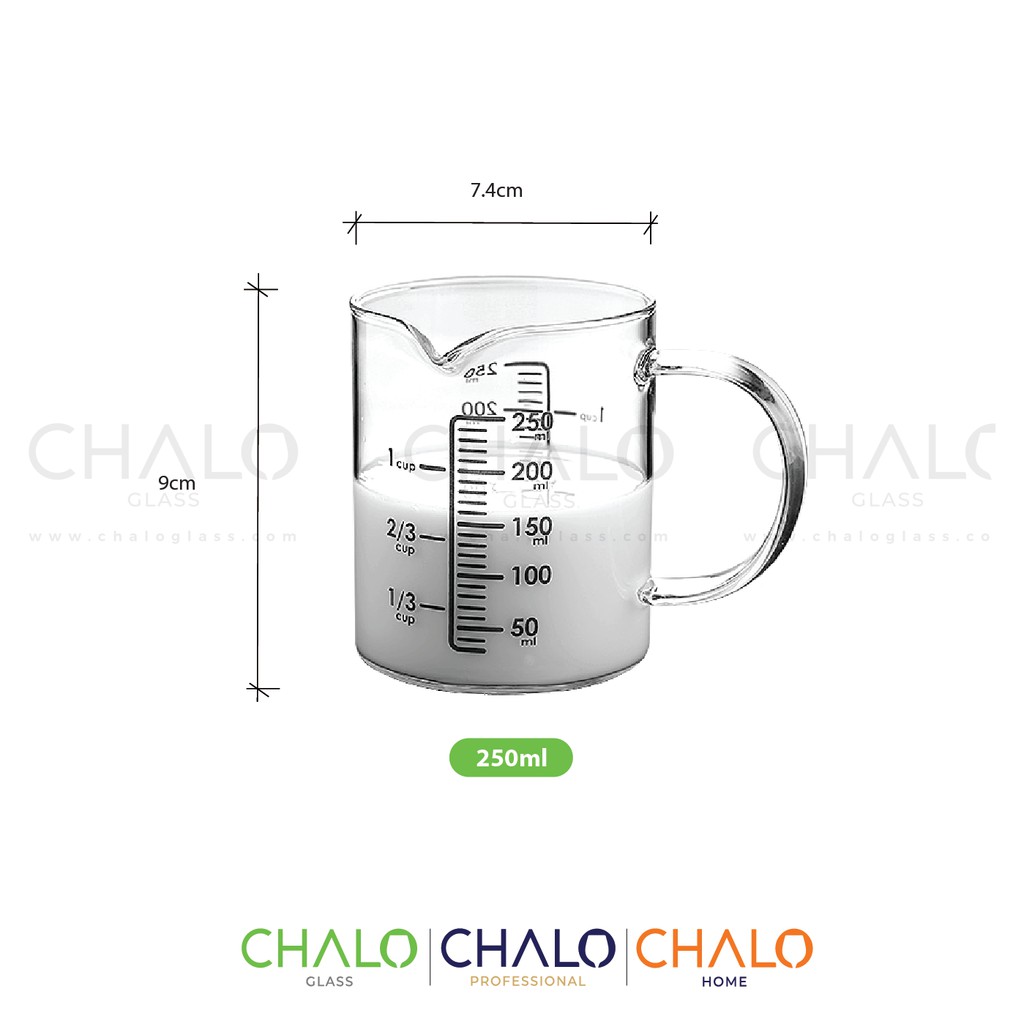 Ca đong thủy tinh chịu nhiệt chia vạch định lượng - 250ml