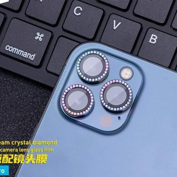 🌟IPHONE 11 / 12 🌟Bộ 3 dán mắt camera Kim cương đính đá iPhone 11 /  12  13 / mini / pro / max   Titan Cực Sang Trọng