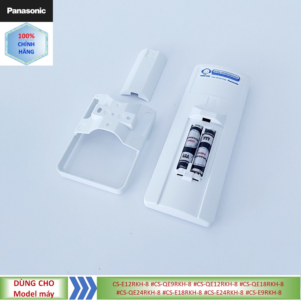 Phụ kiện [Remote chính hãng] Điều khiển điều hòa Panasonic model CS-E12RKH-8 #CS-QE9RKH-8 #CS-QE12RKH-8 #CS-QE18RKH-8