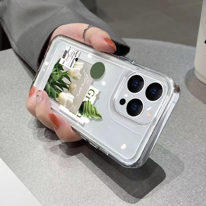 Ốp Điện Thoại Trong Suốt Hình Hoa Hồng Cho iphone 11 13 7 8 Plus 12 13Pro Max X XS Max 7 8 SE 2020