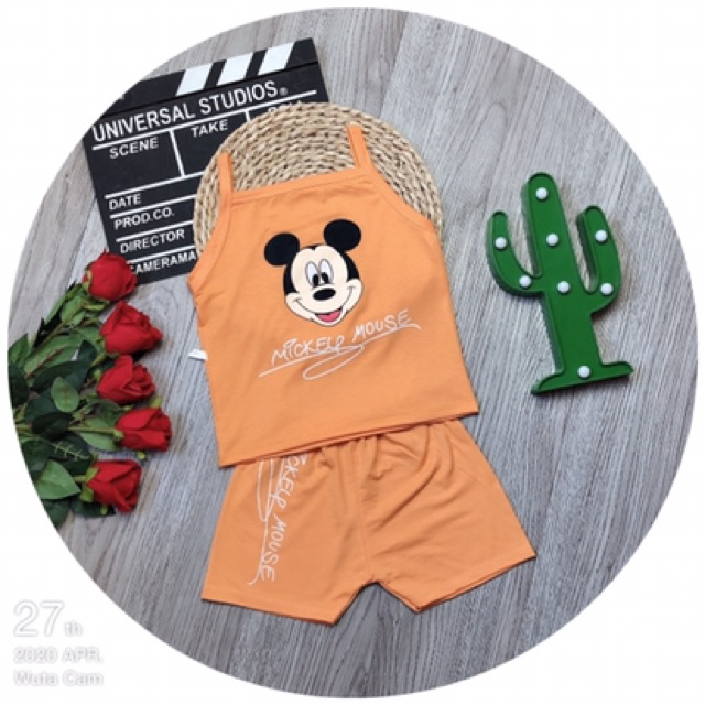 |FAMARAL2 giảm 10k cho đơn 50k|Bộ 2 dây Mickey Mouse coton 4 Chiều cho bé 8-18kg