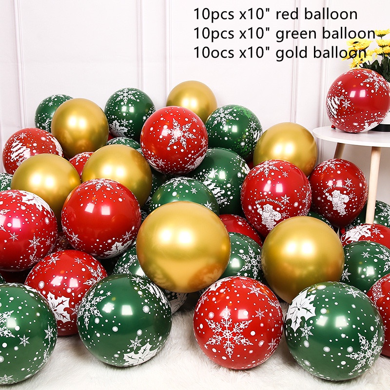 Bộ 30 Bong Bóng Latex Trang Trí Giáng Sinh / Sinh Nhật / Tiệc Cưới