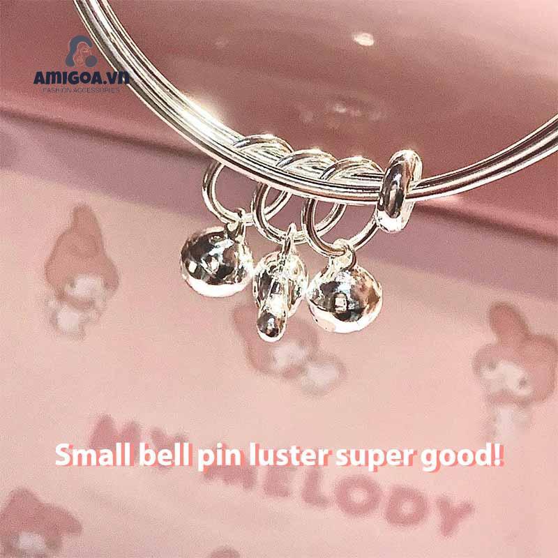 ✨✨Sanrio Vòng Đeo Tay Gắn Chuông Họa Tiết Chú Chó Kuromi Đáng Yêu Cho Nữ