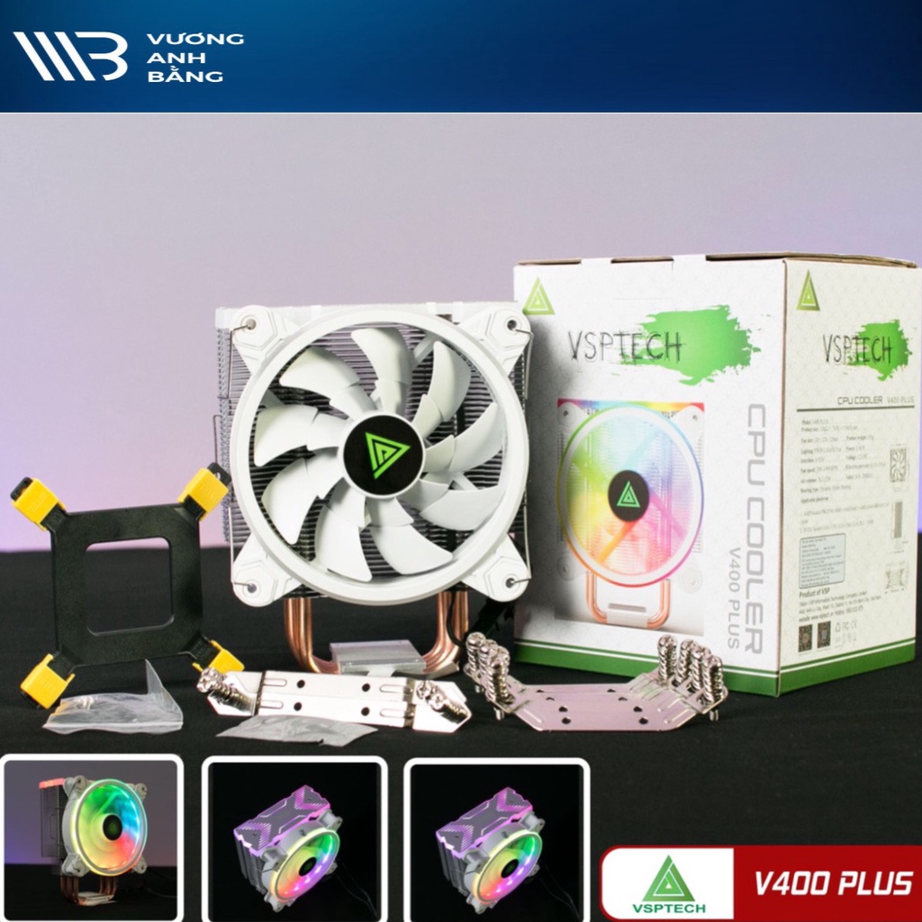 Tản nhiệt khí CPU 4 ống đồng VSP V400 PLUS 1 fan 12cm Đa năng