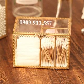 CÓ SẴN Hộp Đựng Tăm Bông Golden Dày Dặn, Nặng Tay, Chắc Chắn