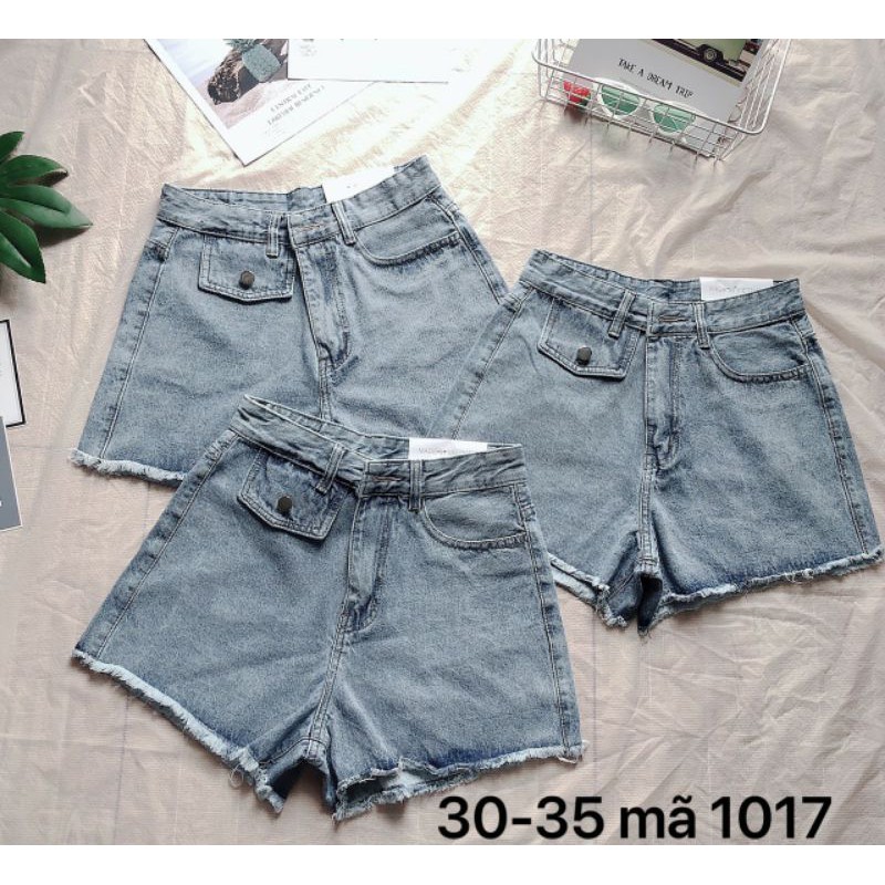 Quần Short Jeans Nữ Size Lớn 30 đến 35 túi nắp Ms1017