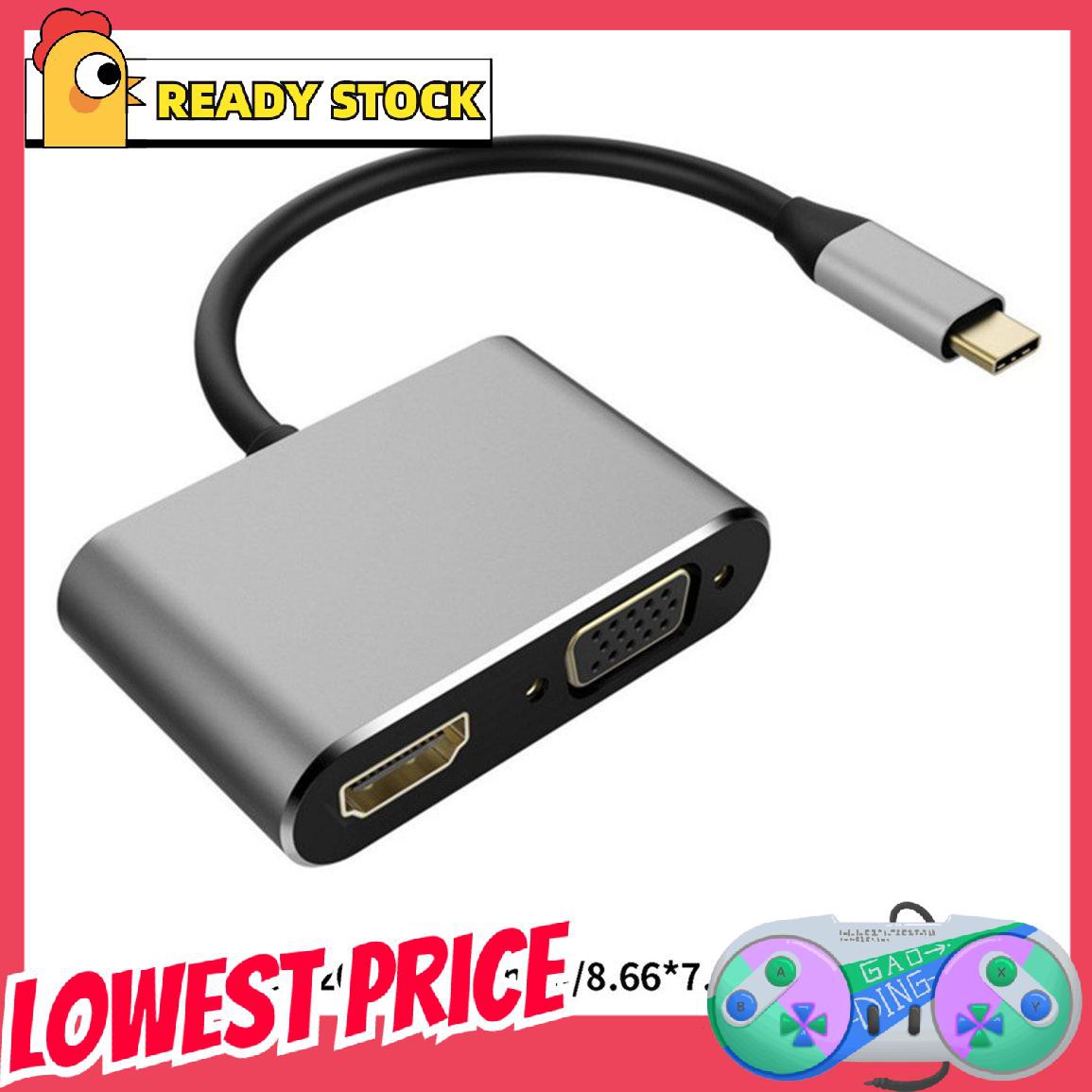 Bộ Chuyển Đổi Type-C Sang Hdmi Vga 2 Trong 1 / Macbook Usb3.1