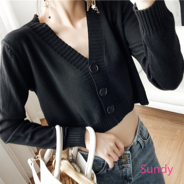 Áo Khoác Cardigan Dài Tay Cổ Chữ V Xinh Xắn Cổ Điển Cho Nữ