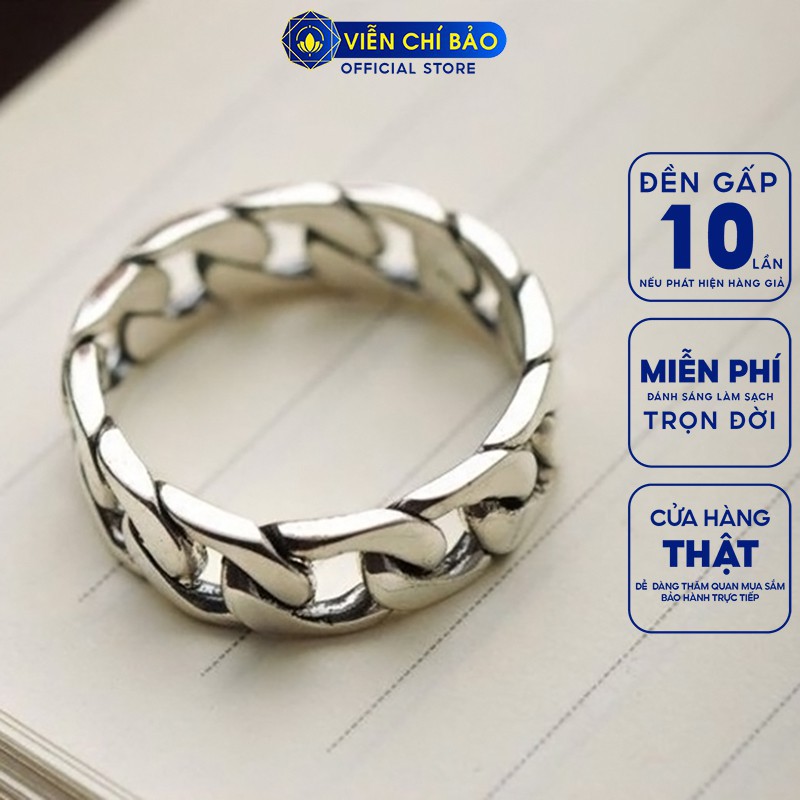 Nhẫn bạc nam họa tiết Xích đan chất liệu bạc Thái 925 thời trang phụ kiện trang sức Viễn Chí Bảo N100262