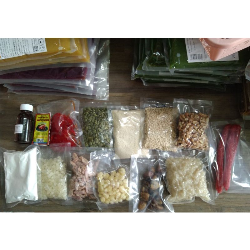 combo nhân thập cẩm làm được 1,2 đến 1,3kg nhân