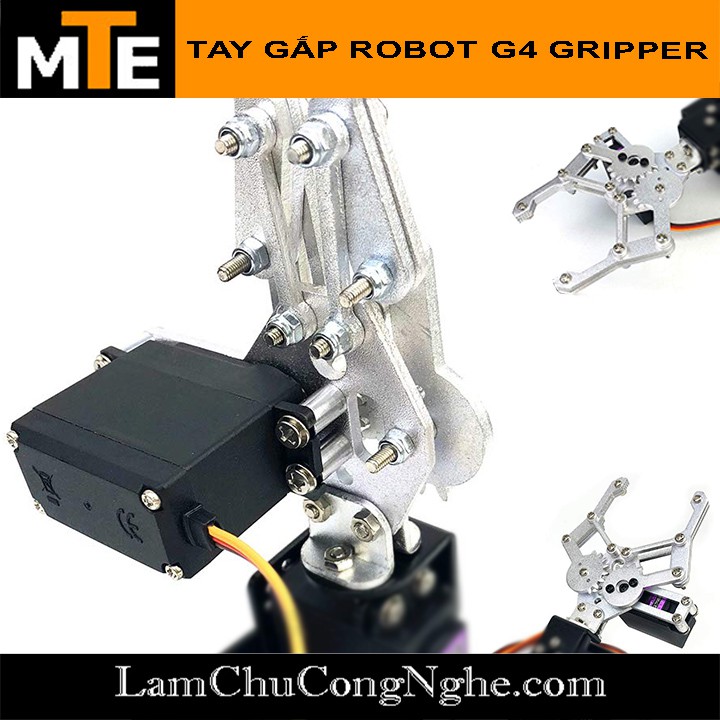 Tay gắp Robot G4 Gripper dùng Servo MG995 MG996