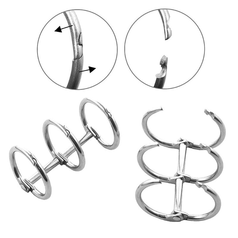 Bản lề đóng gáy sách tờ rời dạng vòng kim loại dành cho album ảnh/sổ lưu niệm thủ công tiện dụng cho văn phòng