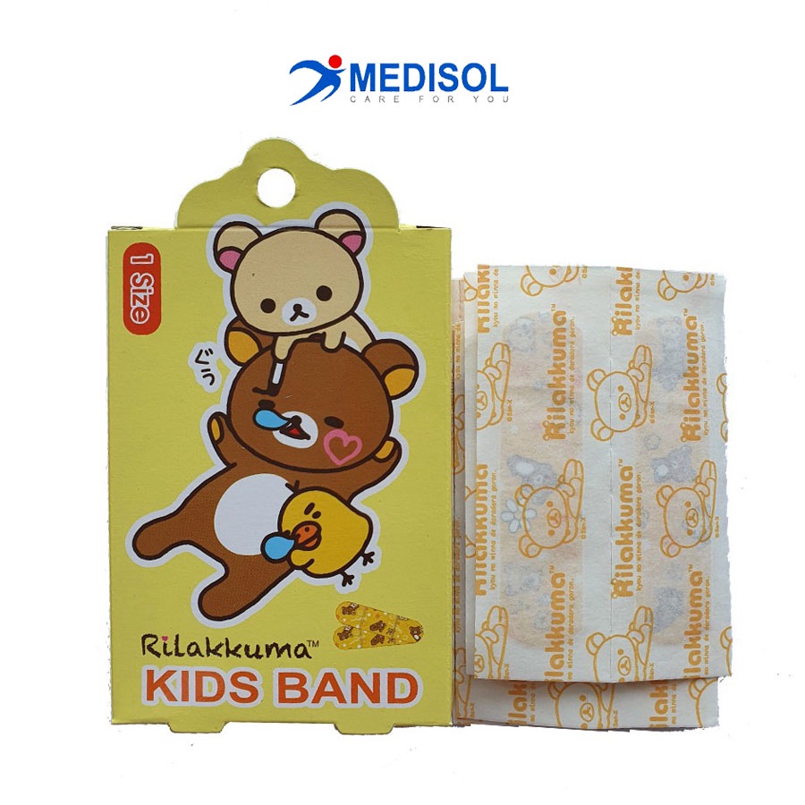 Băng Cá Nhân, Băng Keo In Hình Rilakkuma Kids Band (hộp 1 size - 20 miếng)