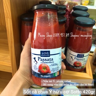 Sốt cà chua hữu cơ Sottolestelle Ý 420gr