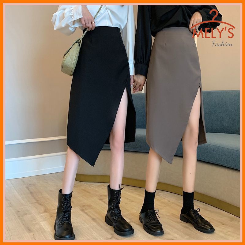 Chân váy Midi dài xẻ tà vạt chéo cá tính phong cách sang trọng có big size Mely's Fashion CV22