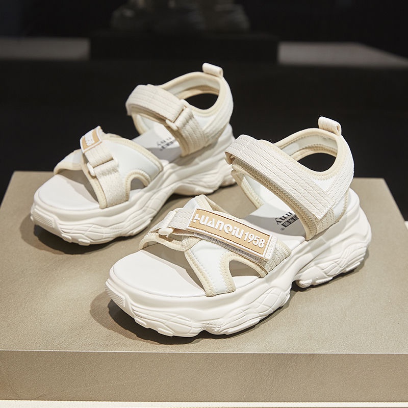 Giày Sandal Thể Thao Đế Dày Quai Dán Thời Trang Mùa Hè Mới Cho Nữ