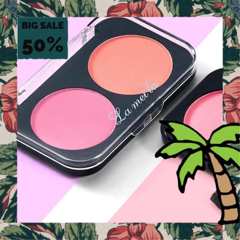 Hộp 2 ô Phấn má Hồng Lameila nội địa sỉ rẻ mềm mịn chuẩn màu lâu trôi sỉ rẻ matte blush