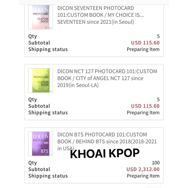 Ảnh Dicon BTS SEVENTEEN NCT - ảnh card binder Dicon kpop