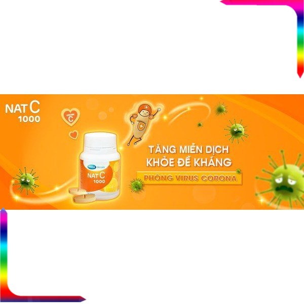 Mega We Care Nat C 1000 – Cung cấp vitamin C, tăng cường sức đề kháng, giảm cảm lạnh cảm cúm NatC