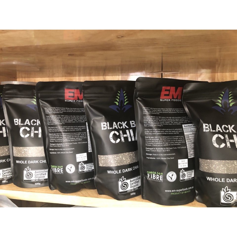 Hạt Chia ÚC Chính Hãng Black Túi Đen 500g Organic Chia Seeds Cao Cấp 💝FREE SHIP💝 Hạt Chia Úc Loại Đặc Biệt HCM