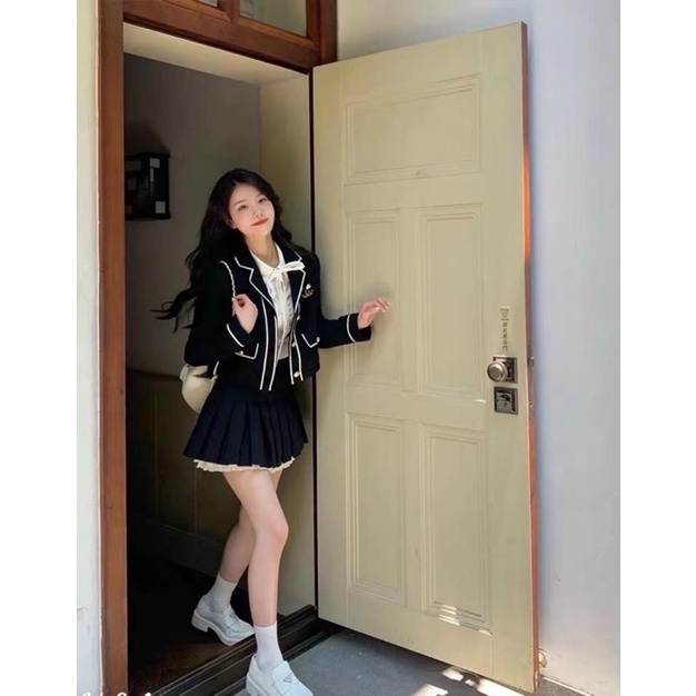Áo khoác dạ viền cổ vest hot hit