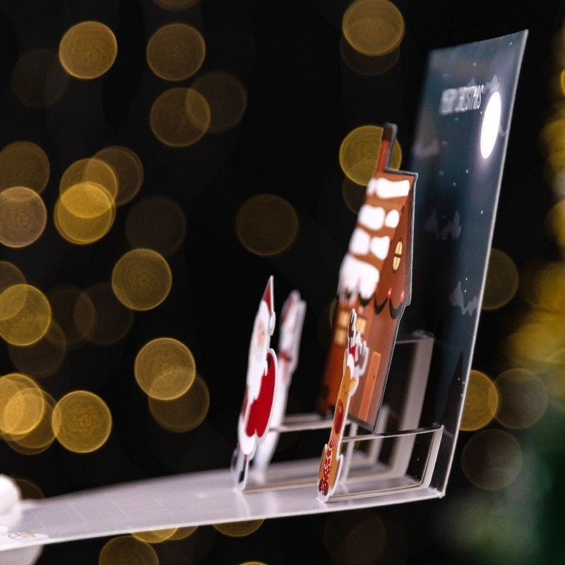 Thiệp giáng sinh 3D hình ông già Noel dễ thương