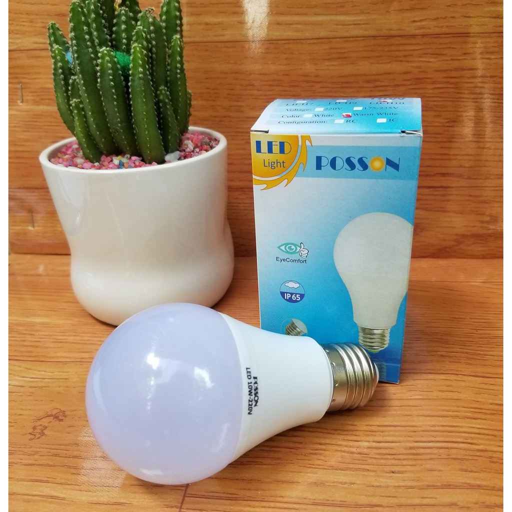 10 Bóng đèn Led 9w 10w bup tròn A60 bulb tiết kiệm điện kín chống nước Posson LB-10x | BigBuy360 - bigbuy360.vn