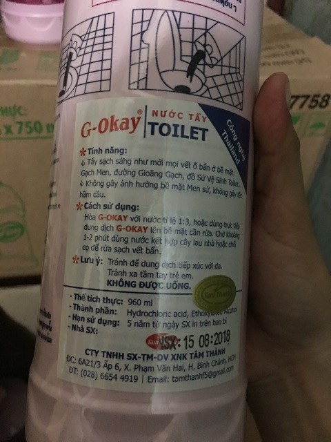 Tẩy thái sản xuất tại Việt Nam 1l