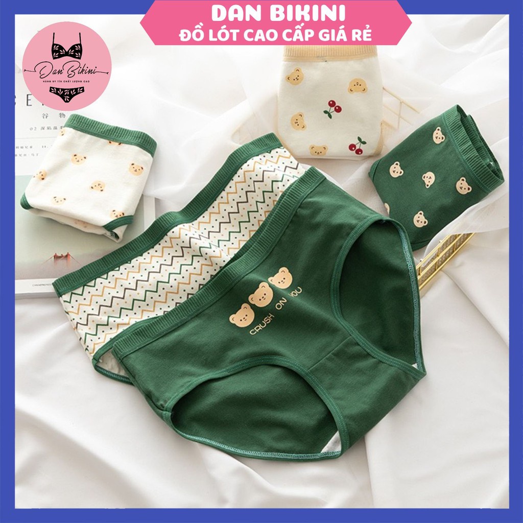 Quần Lót Nữ ❤️FREESHIP❤️ Quần Cotton Nữ họa tiết gấu xanh đáng yêu ngộ nghĩnh mã 1768