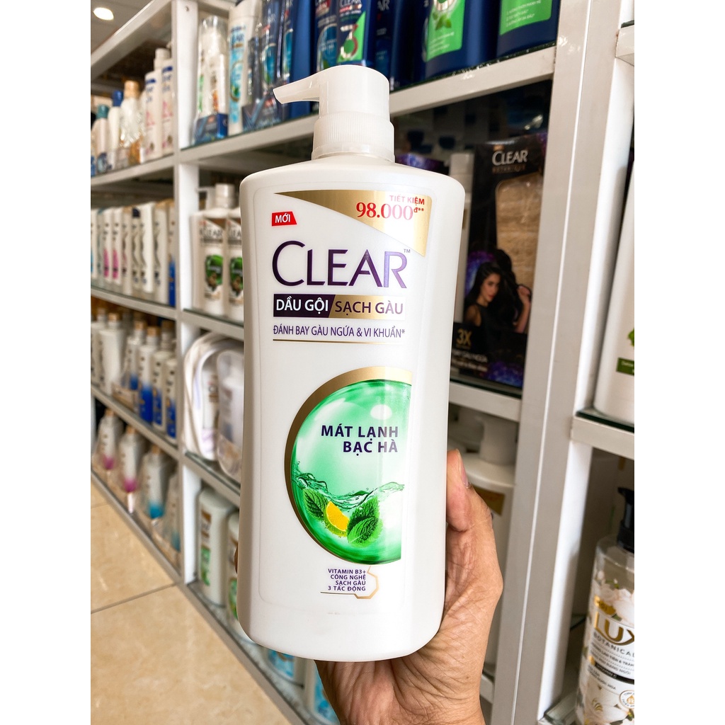 Dầu Gội Clear Sạch Gàu Mát Lạnh 880G Chính Hãng Công Ty
